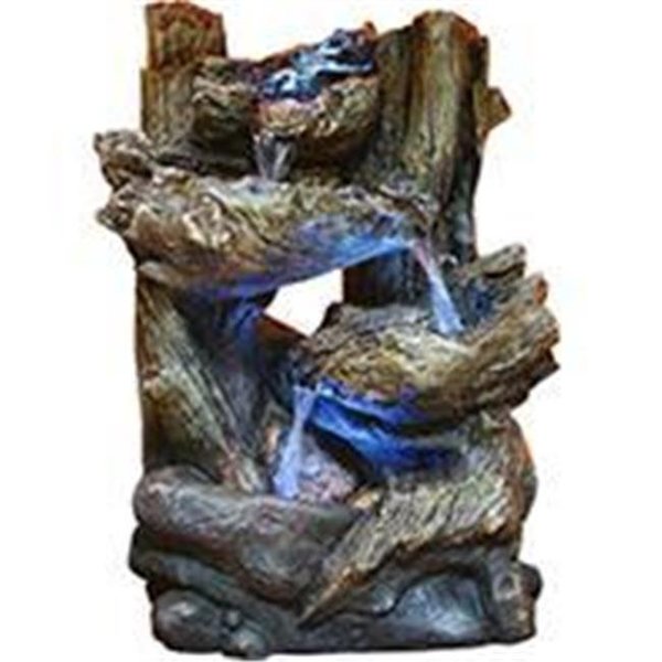 Alpine Corp Alpine Corporation-Tiered Log Fountain With Led Lights WIN794S WIN794S